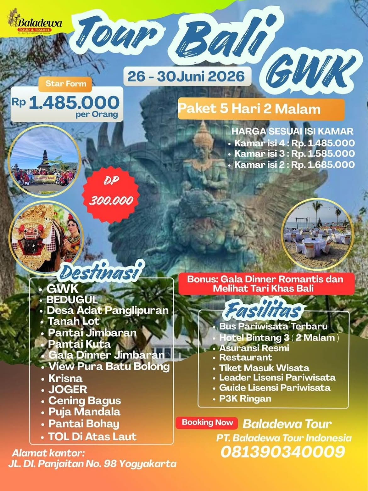 Poster paket Tour Bali GWK
